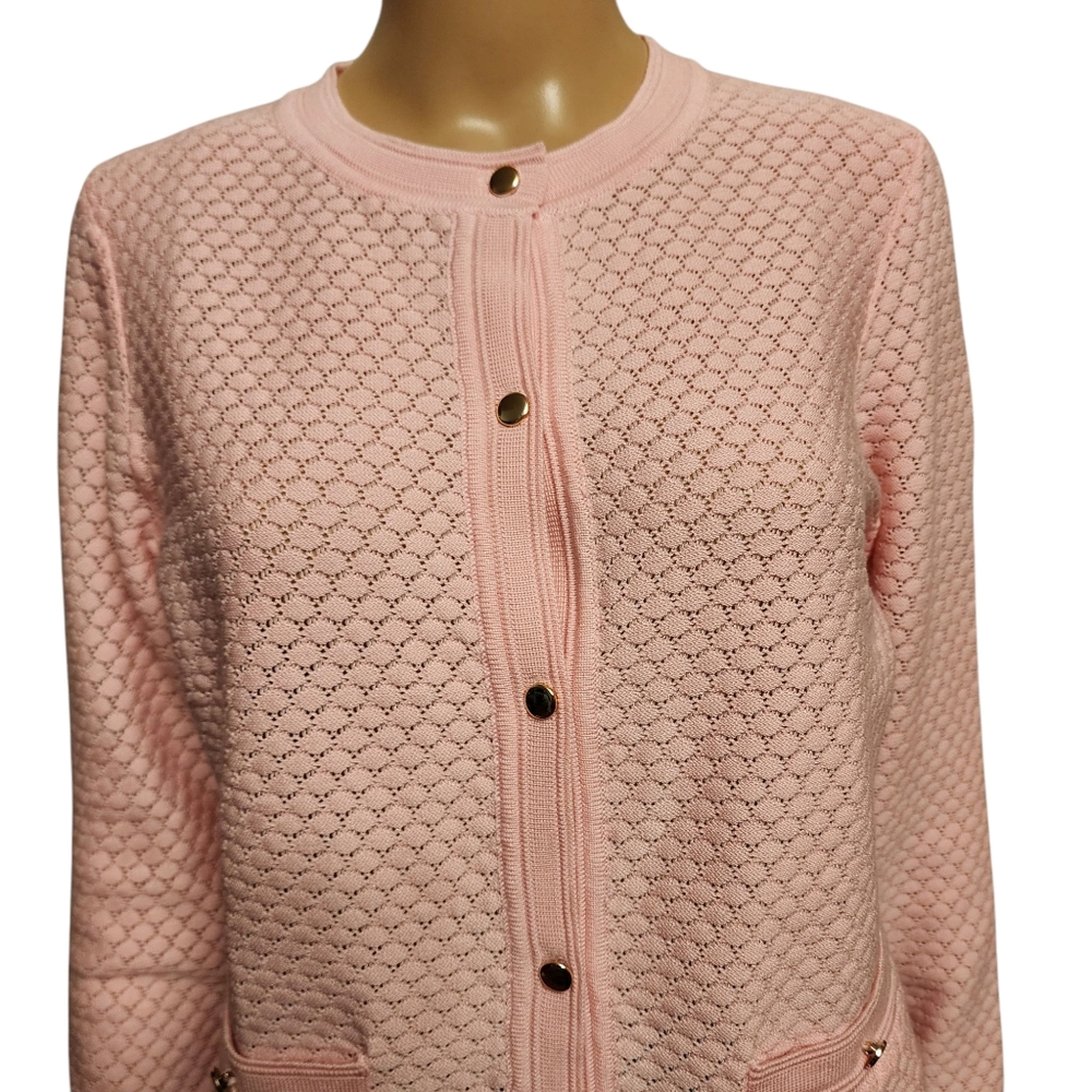 Grace Karin Light Pink Cardigan Sweater Size M NWT - Picture 3 of 14